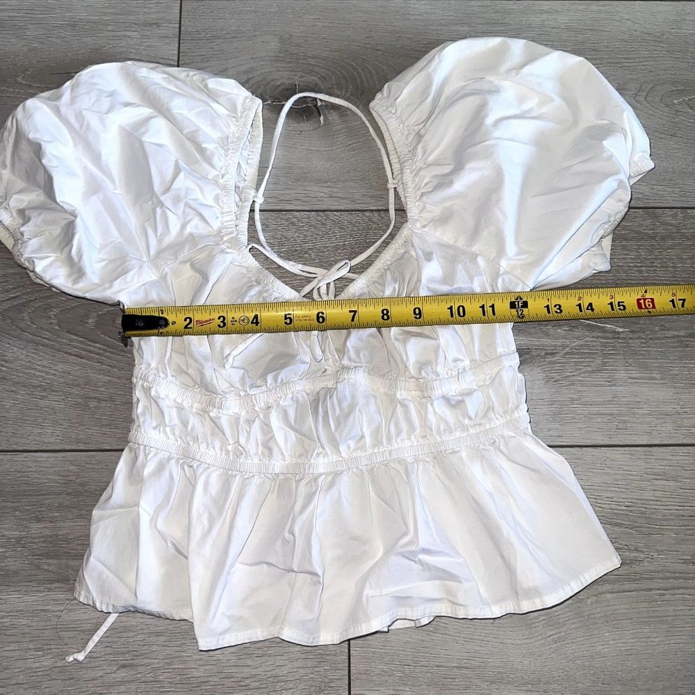 Cotton Candy LA White Short Puff Sleeve Sweetheart Neck Top Women's Smal… - Picture 5 of 6